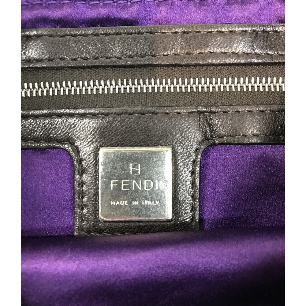 FENDI Mamma Baguette Shoulder Bag Black Leather - Picture 4 of 6